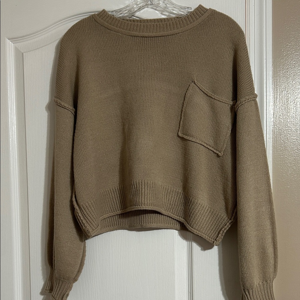 SHEIN Tan Crew Neck Sweater
